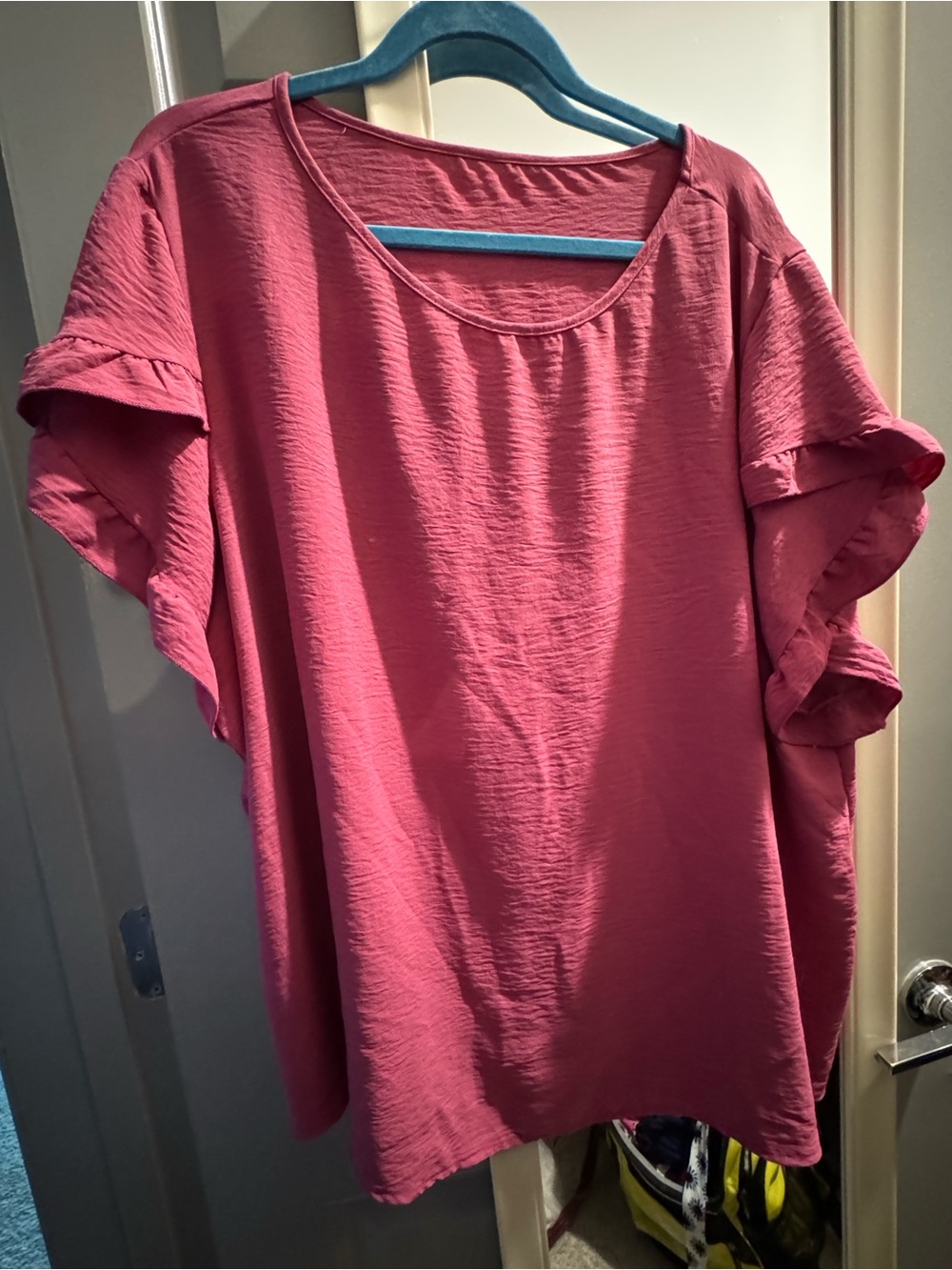 SHEIN Ruffle Sleeve Blouse - Pink